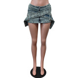 SC Fashion Slim Belted Denim Skirt MEM-88545