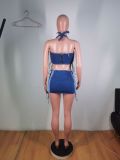 SC Sexy Halter Wrap Chest And Bandage Skirt 2 Piece Set BS-1359