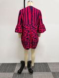SC Fashion Print Flare Sleeve Mini Dress NY-10673