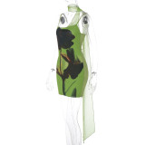 SC Sexy Print Backless Sling Mini Dress BLG-D3B15037K