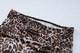 SC Leopard Print Single Shoulder Two Piece Skirt Set BLG-S3B14925A