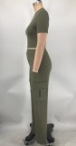 SC Solid Color Short Sleeve Pants Loose 2 Piece Set XMY-9469