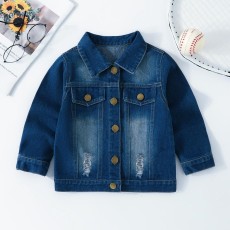 SC Kids Girl Fashion Denim Long Sleeve Holes Jacket YKTZ-209