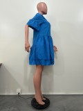 SC Solid Color Flare Sleeve Midi Dress OD-8584