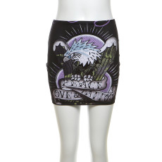 SC Fashion Print High Waist Skirt XEF-40677