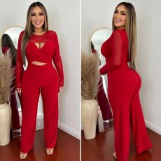 SC Sexy Hollow Out Wide Leg Jumpsuit NY-10687