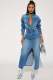 SC Fashion Single Breasted Split Denim Dress LX-3566