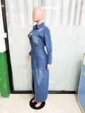 SC Fashion Single Breasted Split Denim Dress LX-3566
