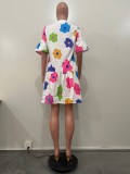 SC Casual Print Flare Sleeve Midi Dress OD-8590