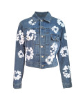 SC Fashion Long Sleeve Print Denim Coat CH-88005