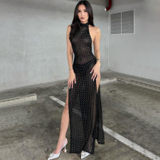 SC Sexy Backless Split See-Through Maxi Dress BLG-D3C15193K