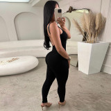 SC Sexy Sling Backless Solid Color Jumpsuit XEF-40863