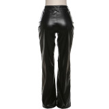 SC Sexy Hollow Out PU Faux Leather Trousers XEF-39700