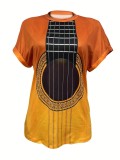 SC Guitar Graphic Printed Short Sleeve T-Shirt GFMA-1112