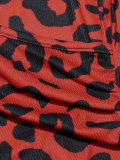 SC Leopard Print Long Sleeve V Neck Mini Dress HNIF-154