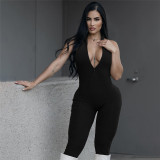 SC Sleeveless Low Neck Backless High Waisted Jumpsuit XEF-40867