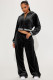 SC Fashion Rib Splicing Hoodies Two Piece Pants Set YD-8798