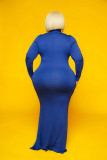 SC Plus Size Solid Color Long Sleeve Maxi Dress HNIF-OPP056