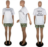 SC Casual Fashion Printed T-shirts Shorts Two Piece Set LSL-0019