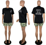 SC Casual Fashion Printed T-shirts Shorts Two Piece Set LSL-0019