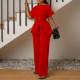 SC Solid Tie Up Tops And Wide Leg Pants 2 Piece Set GMLF-D3206