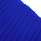 SC Long Sleeve V Neck Pleated Midi Dress(With Belt) GMLF-D3230
