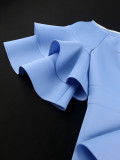 SC Plus Size One Neckline Ruffle Sleeve Midi Dress GKEN-AM031222