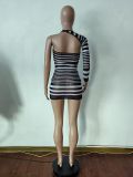 SC Fashion Striped Mesh Sexy Dress YUEM-6676