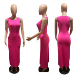 SC Sexy Sleeveless Vest Knit Maxi Dress GRNH-28510