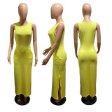 SC Sexy Sleeveless Vest Knit Maxi Dress GRNH-28510