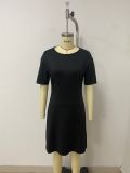 SC Short Sleeve Loose Solid Dress LSD-LD1066