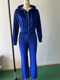 SC Velvet Coat Pants Two Piece Set GLXF-9837
