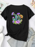 SC Plus Size Casual Print Short Sleeve T Shirt YUF-20001