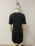 SC Short Sleeve Loose Solid Dress LSD-LD1066