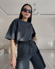 SC Short Sleeve Loose Tie Up Two Piece Short Set SSNF-211410