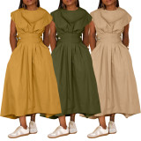 SC Solid Sleeveless Loose Maxi Dress BGN-302
