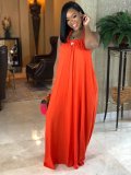 SC Solid Color Sling Loose Maxi Dress AIL-021