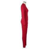SC Fashion Hot Drill Long Sleeve Sport 2 Piece Pants Set AIL-260