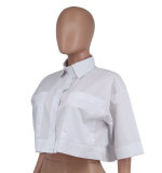SC Solid Color 3/4 Sleeve Short Shirt XHXF-962