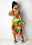 SC Tie Dye Print Sexy Split Mini Dress YMT-6230