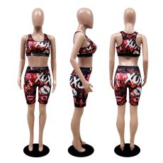 SC Casual Print Tank Top And Shorts Two Piece Set DDF-8036