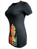 SC Plus Size Short Sleeve Print Casual Dress BDF-7115