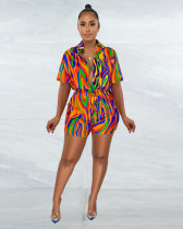 SC Summer Short Sleeve Print Romper ME-S8319