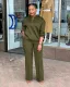 SC Solid Color Loose Hooded Drawstring 2 Piece Set BGN-332