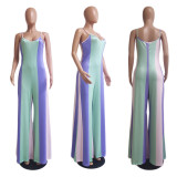 SC Multicolor Print Sim Sling Maxi Dress QYXZ-9912