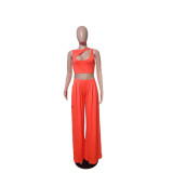 SC Solid Color Loose Sleeveless Two Piece Pants Set QYXZ-9932