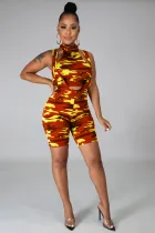 SC Camouflage Sleeveless Sling Romper 2 Piece Set(With Bandage Mask) LA-3211