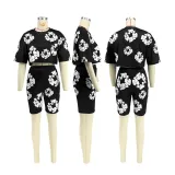 SC Casual Print Short Sleeve Shorts 2 Piece Set DDF-88224