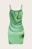 SC Big Water Wave Printed Knit Mini Dress GBGF-202202