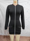 SC Long Sleeve Zipper Mini Dress GBGF-1147586